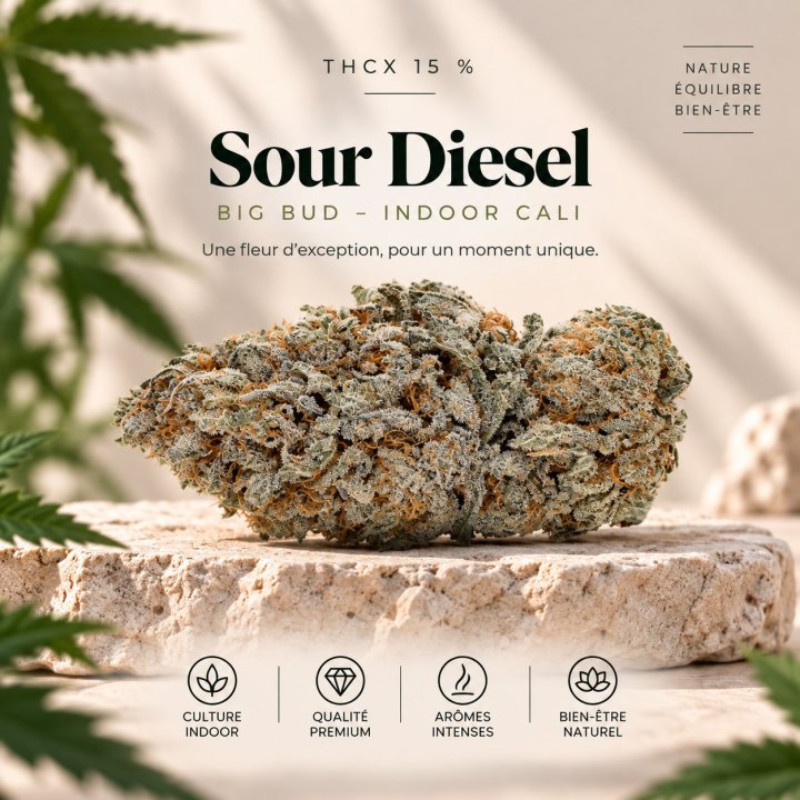 Sour Diesel CBD – Big Bud – Indoor Cali