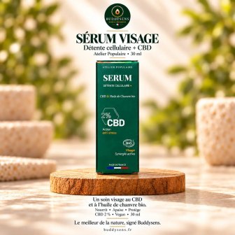 Sérum visage bio au CBD 2 % — Atelier Populaire | BuddySens